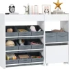 AIYAPLAY Kinderregal MDF Vliesstoff Weiß 105L x 30B x 80H cm