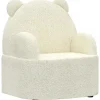 AIYAPLAY Kindersessel mit Weichem Teddyfleece Bärenform Beige