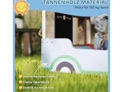 AIYAPLAY Sandkasten mit Abdeckung Imprägniert Kinder Sandbox mit Sitzbänken
