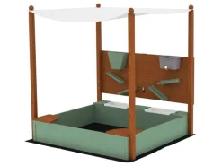 AIYAPLAY Sandkasten mit Abdeckung Massivholz Kinder Sandbox mit Sitzbänken