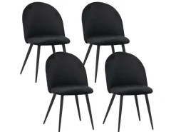 Albatros Esszimmerstuhl CAPO Samt 4er Set Schwarz