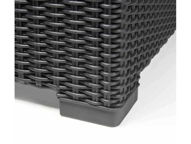 Allibert California 3-Sitzer Anthrazit mit Kissen Sand-Rattanoptik