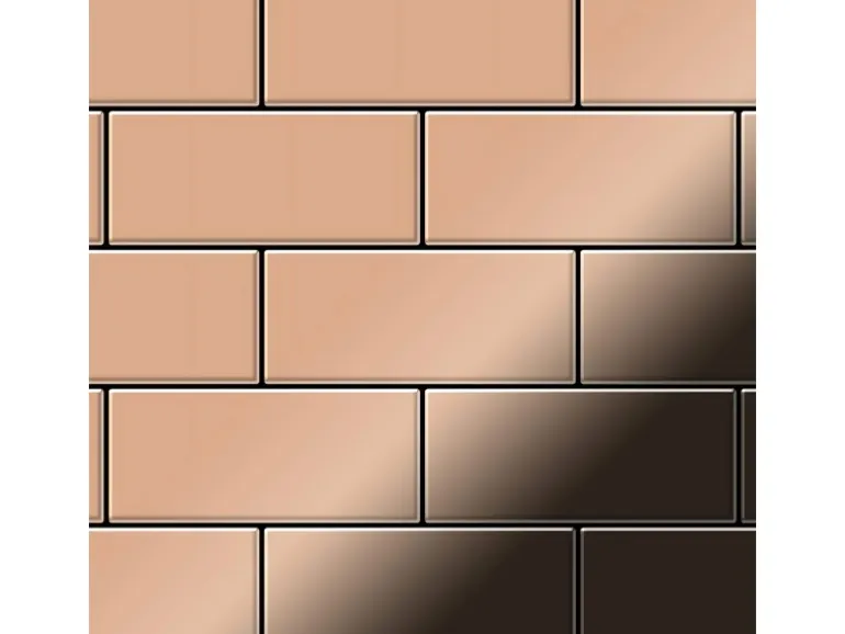 ALLOY Mosaik Fliese Massiv Metall Kupfer Gewalzt Kupfer 1,6mm Stark Subway-cm 1 Paket mit 50 Matten 0,58 m2 Kupfer