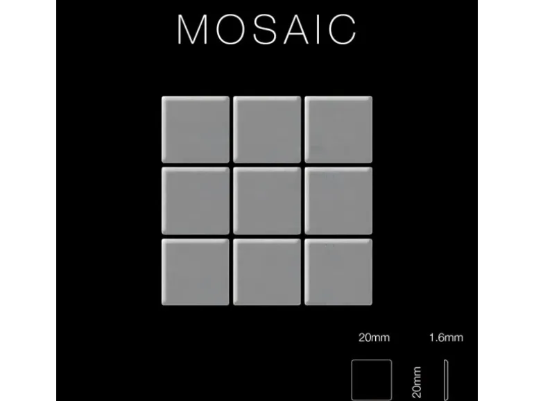 ALLOY Mosaik Fliese Massiv Metall Edelstahl Matt Grau 1,6mm Stark Mosaic-s-s-ma 1 Paket mit 10 Matten 1,04 m2 Grau