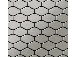 ALLOY Mosaik Fliese Massiv Metall Edelstahl Marine Gebürstet Grau 1,6mm Karma-s-s-mb, 1 Paket mit 10 Matten 0,86 m2 Grau