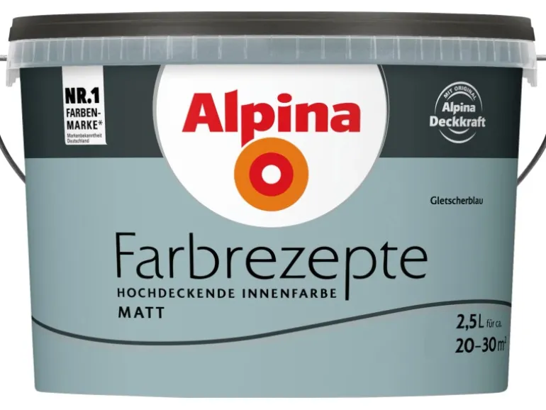 Alpina Farbrezepte Gletscherblau matt 2,5 Liter