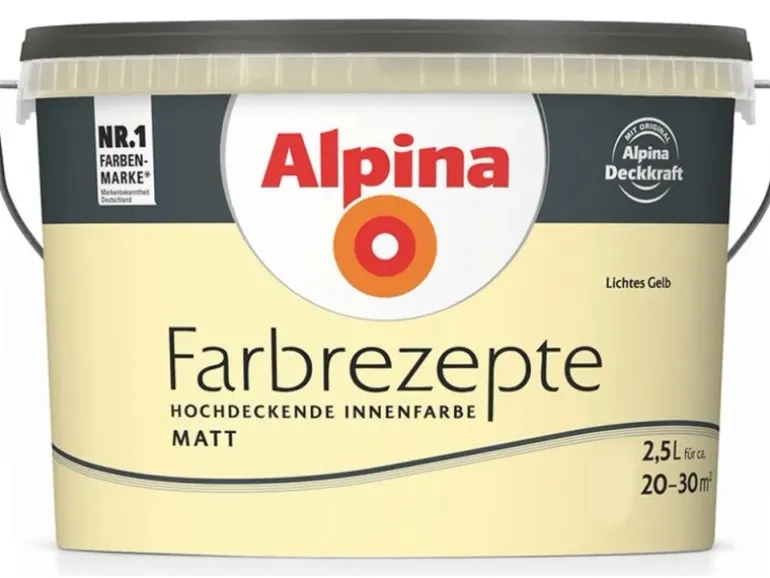 Alpina Farbrezepte Lichtes Gelb matt 2,5 Liter