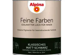 Alpina Feine Farben Lack Klassisches Matt-Schwarz 750 ml