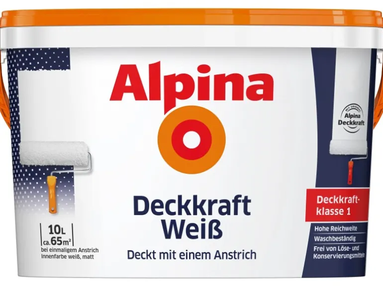 Alpina Wandfarbe Deckkraft Weiß matt 10 l