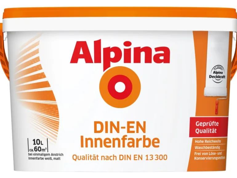 Alpina Wandfarbe DIN-EN Weiß matt 10 l