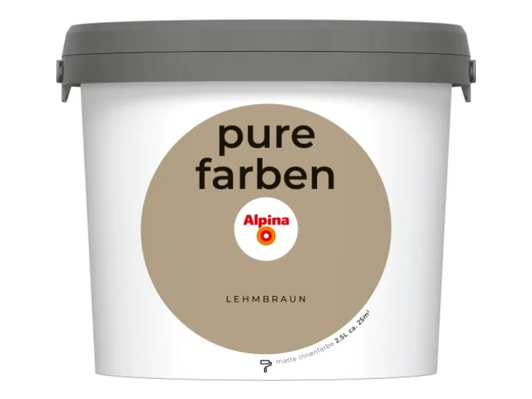 Alpina Wandfarbe Pure Farben Lehmbraun 2,5 l