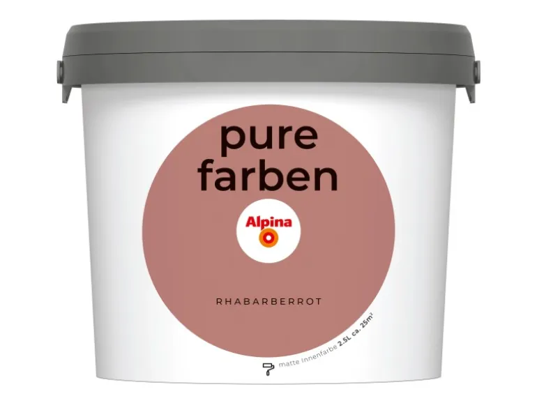 Alpina Wandfarbe Pure Farben Rharbarberrot 2,5 l