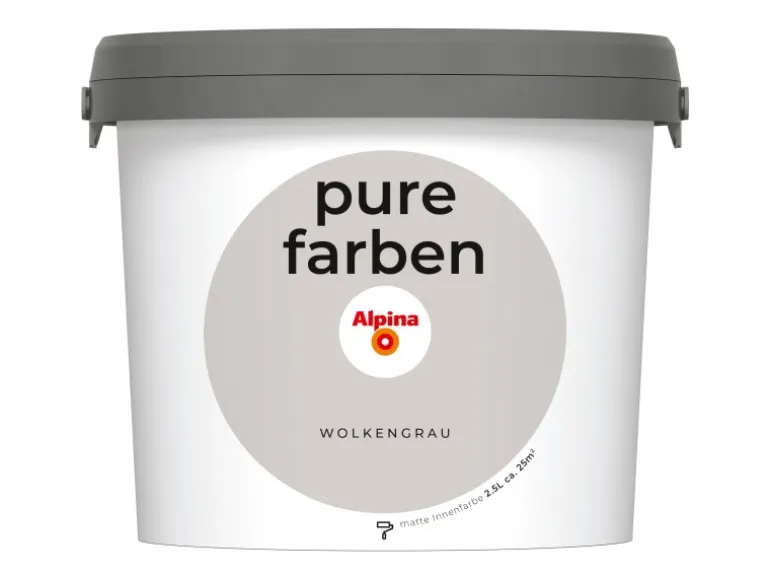 Alpina Wandfarbe Pure Farben Wolkengrau 2,5 l