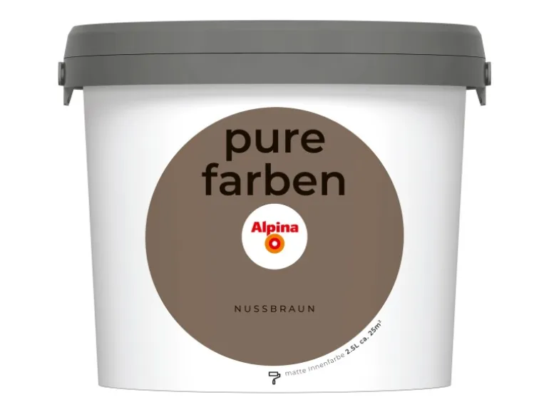 Alpina Wandfarbe Pure Farben Nussbraun 2,5 l