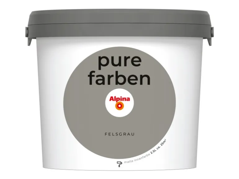 Alpina Wandfarbe Pure Farben Felsgrau 2,5 l