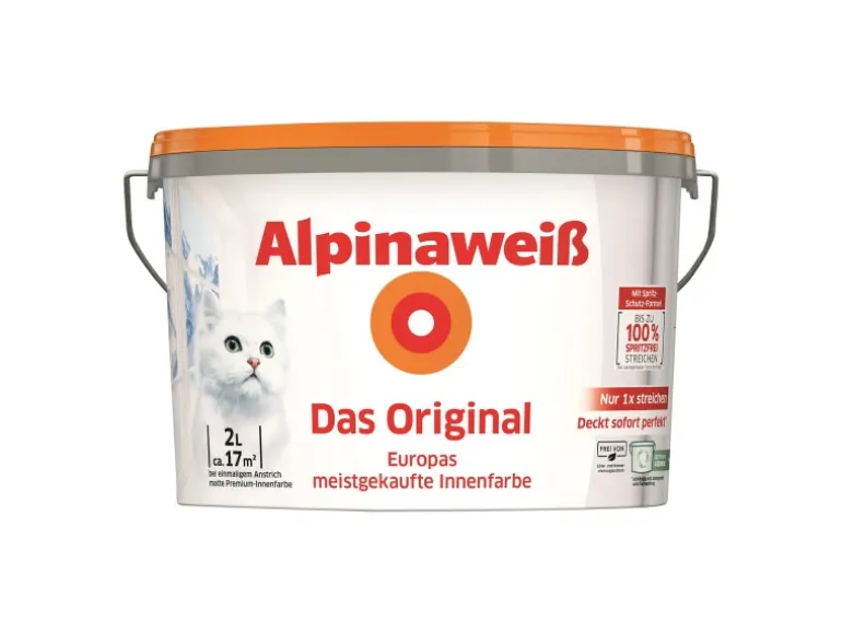 Alpinaweiß Wandfarbe Das Original Weiß Matt 2 l