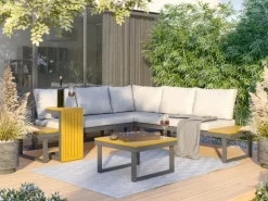 Alu-Ecksessel Lipson Aluminium Grau
