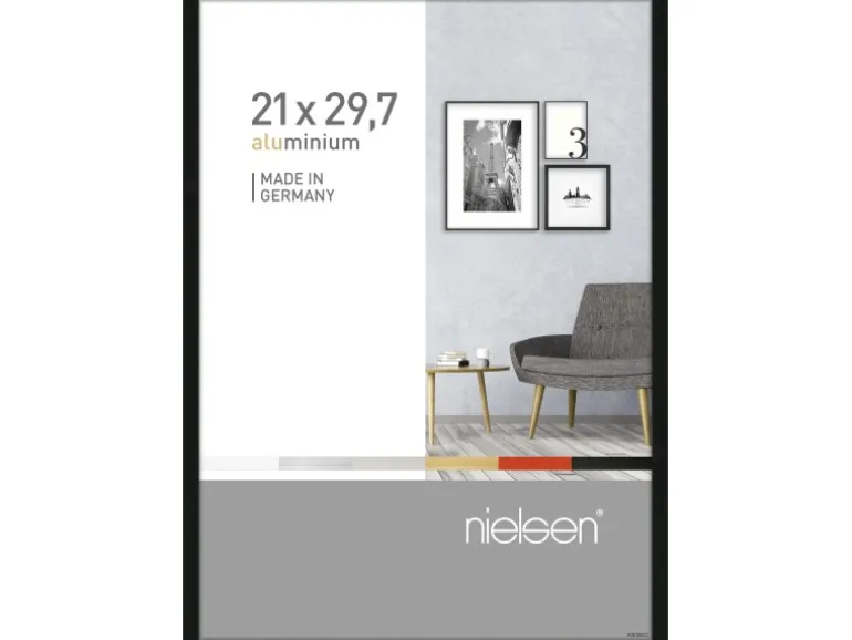 Aluminium Bilderrahmen Pixel 21x29,7 cm (A4) Schwarz