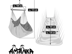 AMANKA Hängesessel bis zu 150 kg Belastbar 185 x 130 cm Grün