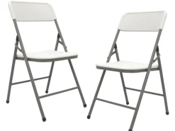 AMANKA Klappstühle 2er Set 50 x 46 x 835 cm bis 150 kg Belastbar - Weiss