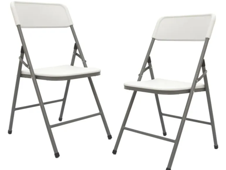 AMANKA Klappstühle 2er Set 50 x 46 x 835 cm bis 150 kg Belastbar - Weiss