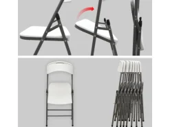 AMANKA Klappstühle 2er Set 50 x 46 x 835 cm bis 150 kg Belastbar - Weiss