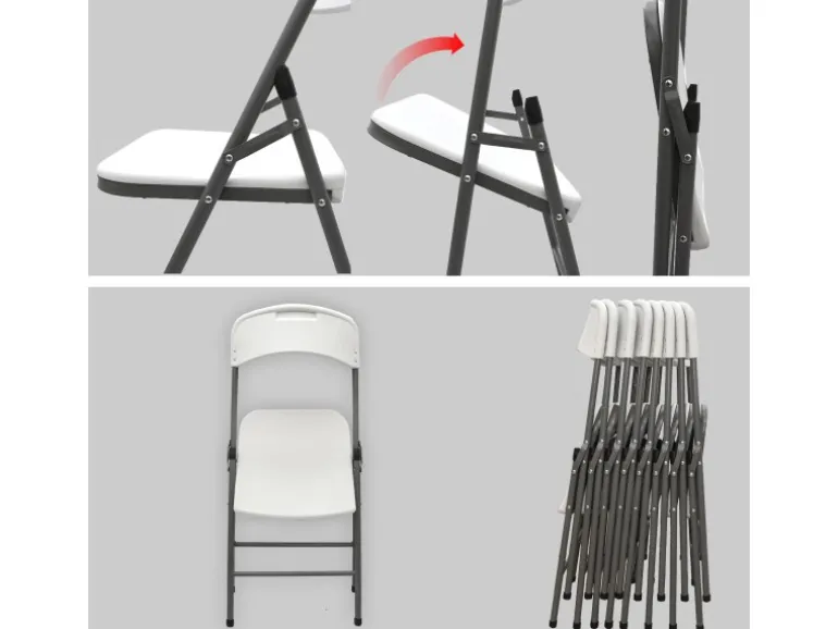 AMANKA Klappstühle 2er Set 50 x 46 x 835 cm bis 150 kg Belastbar - Weiss