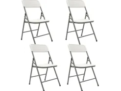 AMANKA Klappstühle 2er Set 50 x 46 x 835 cm bis 150 kg Belastbar - Weiss
