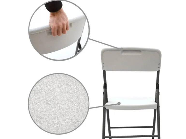 AMANKA Klappstühle 2er Set 50 x 46 x 835 cm bis 150 kg Belastbar - Weiss