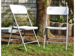 AMANKA Klappstühle 2er Set 50 x 46 x 835 cm bis 150 kg Belastbar - Weiss