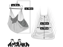 AMANKA XL-Hängesessel bis 100 kg Belastbar 155 x 125 cm Moosgrün