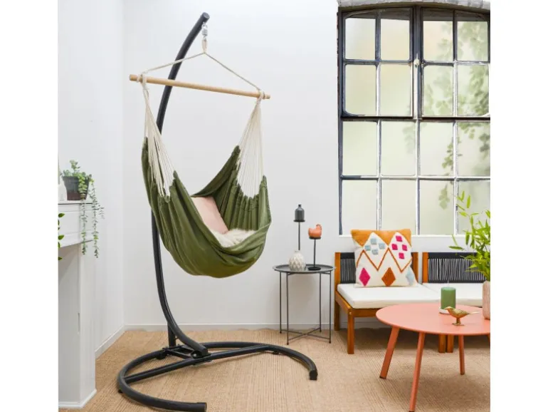 AMANKA XL-Hängesessel bis 100 kg Belastbar 155 x 125 cm Moosgrün