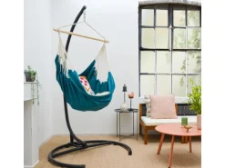 AMANKA XL-Hängesessel bis 100 kg Belastbar 155 x 125 cm Petrolblau
