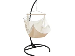 AMANKA XL-Hängesessel inkl. Gestell bis 100 kg 155 x 125 cm Beige