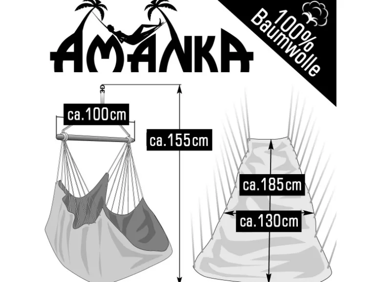 AMANKA XXL-Hängesessel Rosafarben mit Gestell 140 x 160 x 210 cm