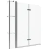 Aquabatos Badewannenfaltwand 150 x 140 cm 3tlg. Badewannenaufsatz Dusche Duschabtrennung Duschwand für Badewanne 5mm ESG Echtglas