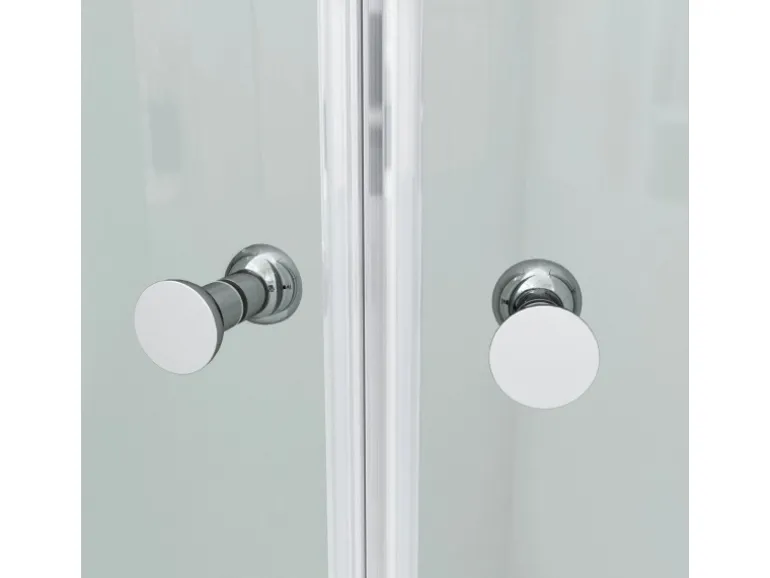 Aquabatos Runddusche 90 x 90 x 195 cm Duschkabine Duschwand Viertelkreis Duschabtrennung mit Eckregale Pendeltür 6 mm NANO ESG Sicherheitsgals