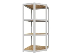 Ar Shelving Eckregal Rivet D-Carbon Style 150 x 70 x 40 cm Grauweiß FSC®