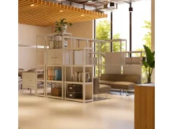 Ar Shelving Eckregal Rivet D-Carbon Style 150 x 70 x 40 cm Grauweiß FSC®