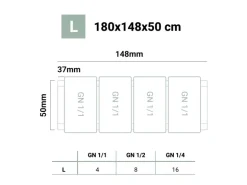 Ar Shelving Lebensmittelregal Gastronorm L 180 cm x 150 cm x 50 cm