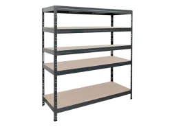 Ar Shelving Rivet Schwerlastregal 180 x 150 x 60 cm 5 Böden Anthrazit FSC®