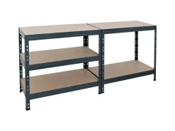 Ar Shelving Schwerlast-Steckregal Rivet M 180cm x 90 cm x 40cm 5B Anthrazit FSC®