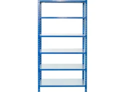 Ar Shelving Steckregal Blau & Verzinkt 250 x 100 x 50 cm 6 Böden 180 kg