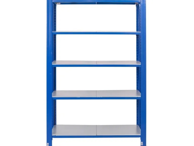 Ar Shelving T Profile Steckregal Blau & Verzinkt 200x120x50 cm 5 Böden 180 kg