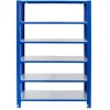 Ar Shelving T Profile Steckregal Blau & Verzinkt 250x120x50 cm 6 Böden 180 kg