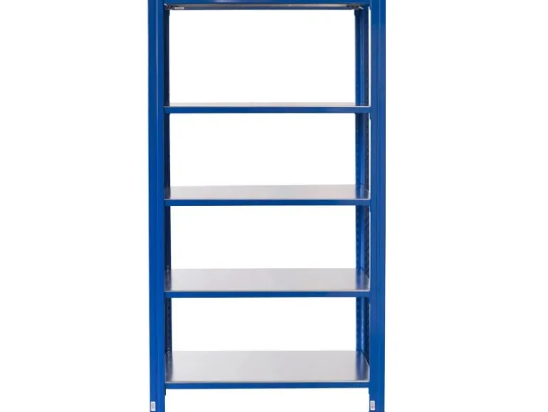 Ar Shelving T Profile Steckregal Blau & Verzinkt 250 x 80 x 50 cm 5 Böden 180 kg