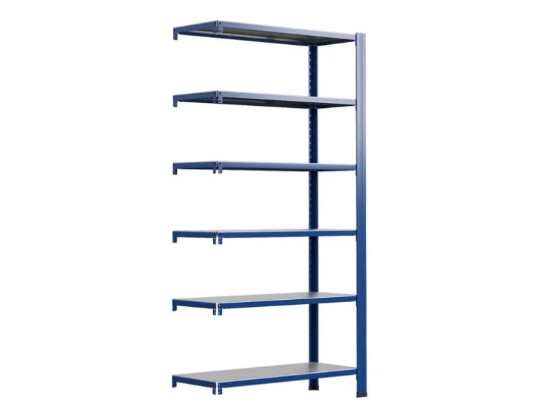 Ar Shelving T Profile Zusatzmodul Blau & Verzinkt 250x60x40 cm 6 Böden 180 kg