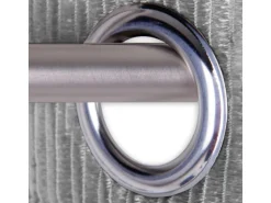 Arsvita Fadenvorhang Fadengardine Gardine Vorhang Metall-Optik 140 cm x 250 cm Ösen Dunkelgrau