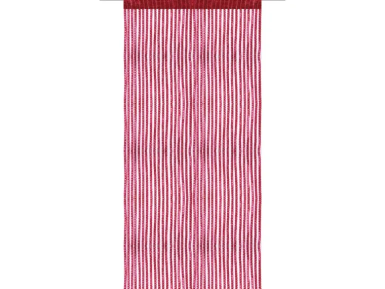 Arsvita Fadenvorhang Fadengardine Gardine Vorhang Metall-Optik 140 cm x 250 cm Stangendurchzug Rot