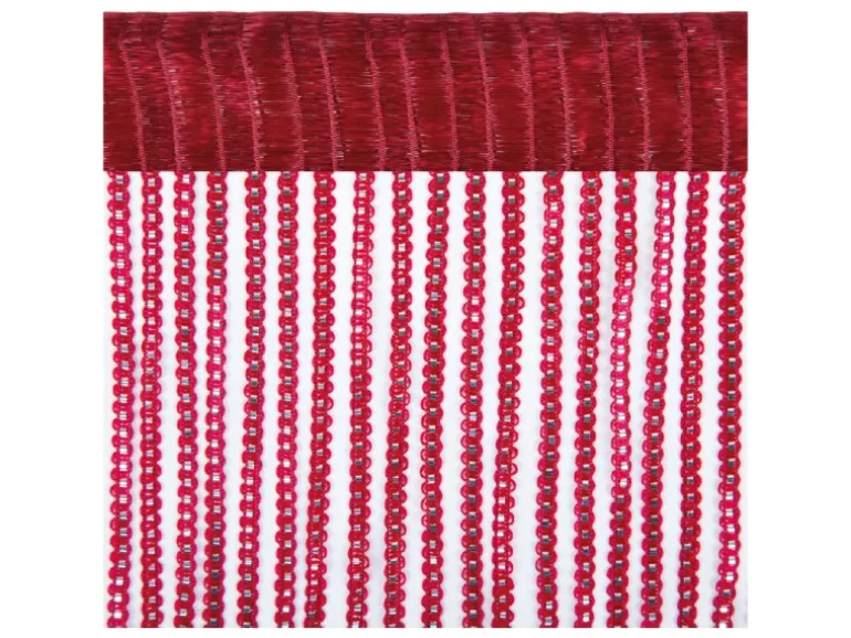 Arsvita Fadenvorhang Fadengardine Gardine Vorhang Metall-Optik 140 cm x 250 cm Stangendurchzug Rot